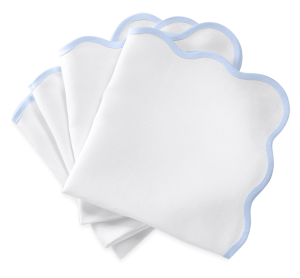 Matouk Scallop Edge Napkin Ice Blue - 22" Square - Set of 4