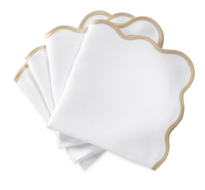 Matouk Scallop Edge Napkin Oat - 22" Square - Set of 4
