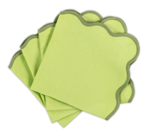 Matouk Scallop Edge Napkin Peridot/Grass - 22" Square - Set of 4