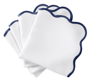 Matouk Scallop Edge Napkin Sapphire - 22" Square - Set of 4