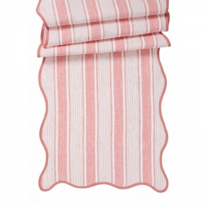 Juliska Cabana Coral Stripe  Table Runner  / 18" x 90"