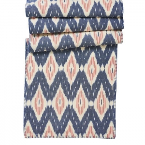 Juliska Ikat Blue/Pink Table Runner - 18" x 90"