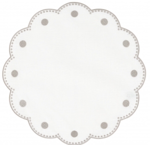 Vietri Tessuti White Round Placemats with Natural Dots - Set of 4