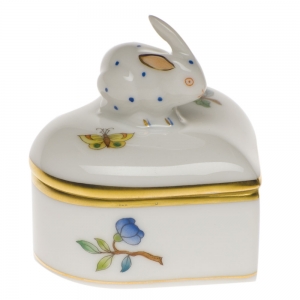 Herend Heart Box w/ Bunny - Queen Victoria