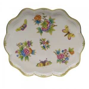 Herend Queen Victoria Scallop Tray -11.25"L x 9.5"W