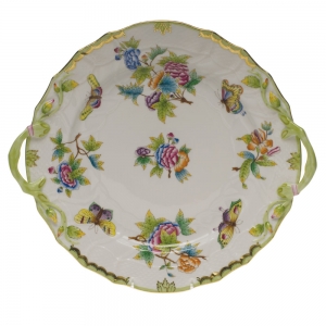 Herend Queen Victoria Chop Plate W/Handles -12"