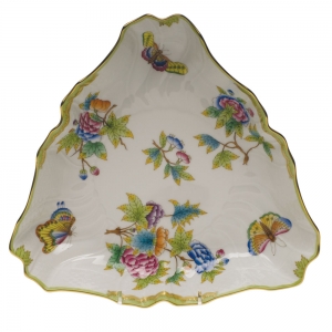 Herend Queen Victoria Triangle Dish - 9.5"