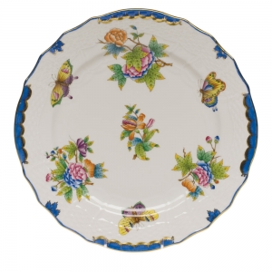 Herend Queen Victoria Blue Border Service Plate - Blue 11"D