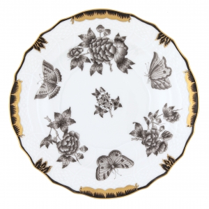 Herend Fortuna Black Salad Plate - 7.5"