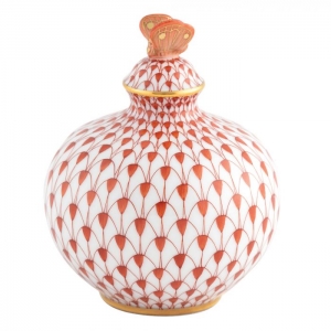 Herend Perfume Bottle Figure Rust