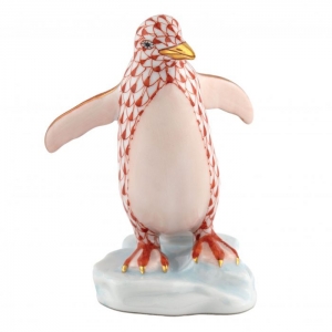 Herend Waddling Penguin - Rust