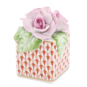 Herend Roses In Vase - Rust
