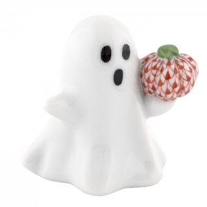 Herend Ghost With Pumpkin - Rust
