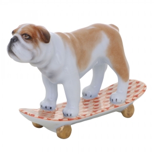 Herend Skateboarding Bulldog - Rust