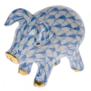 Herend Piglet - Blue