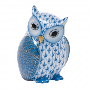 Herend Mother Owl Blue