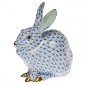 Herend Bunny Sitting Blue