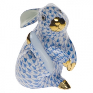 Herend Scratching Bunny Blue
