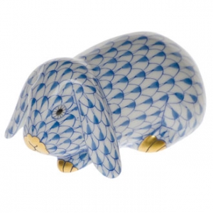 Herend Lop Ear Bunny Blue