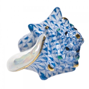 Herend Small Conch Shell Blue