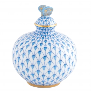Herend Perfume Bottle Figure Blue