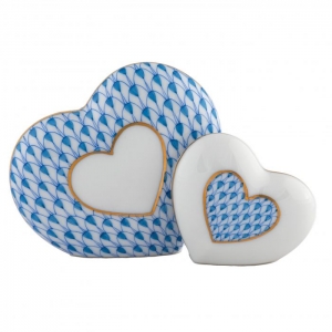 Herend Two of Hearts - Blue