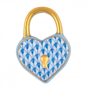 Herend Heart Lock - Blue