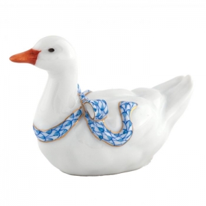 Herend Sitting Duck - Blue
