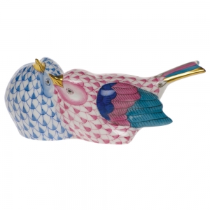 Herend Love Birds Blue + Raspberry