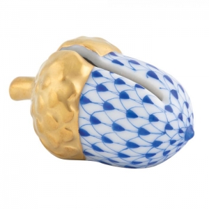 Herend Acorn Place Card Holder - Sapphire