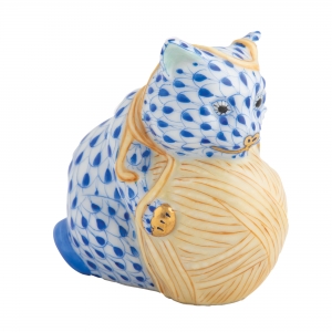 Herend Playful Kitten Sapphire