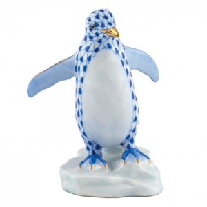Herend Waddling Penguin - Sapphire