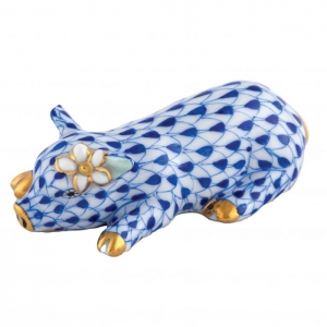 Herend Daisy the Pig - Sapphire