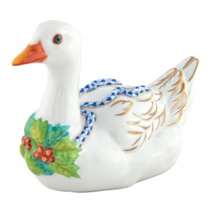 Herend Christmas Goose Sapphire
