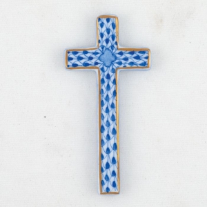 Herend Small Cross - Sapphire