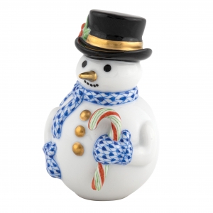 Herend Candy Cane Snowman - Sapphire