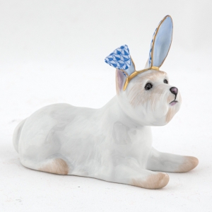 Herend Westie with Bunny Ears - Sapphire