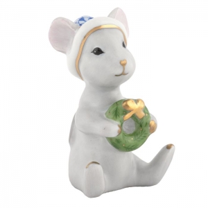Herend Christmas Mouse - Sapphire