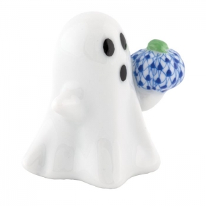 Herend Ghost With Pumpkin - Sapphire