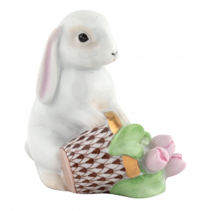 Herend Flowerpot Bunny - Chocolate