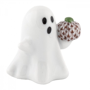 Herend Ghost With Pumpkin - Chocolate