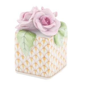 Herend Roses In Vase - Butterscotch