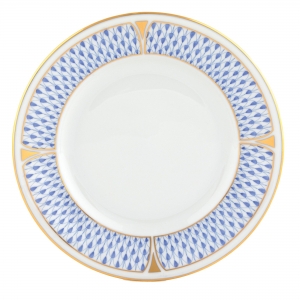 Herend Art Deco Blue Bread Plate - 6"
