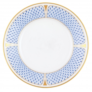 Herend Art Deco Blue Dessert Plate - 8"