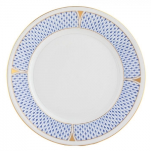 Herend Art Deco Blue Dinner Plate - 10.5"