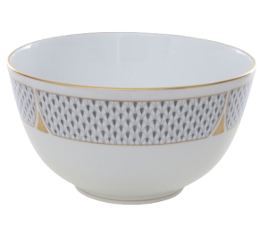 Herend Art Deco Gray Round Bowl - 7"