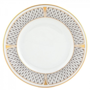 Herend Art Deco Gray Bread Plate - 6"