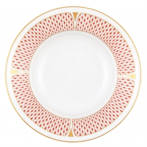 Herend Art Deco Rust Rim Soup - 8"