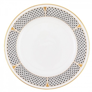 Herend Art Deco Black Service Plate - 11"
