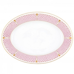 Herend Art Deco Raspberry Oval Platter - 15"